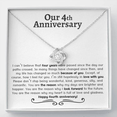 4th Anniversary Love Knot Necklace - Love You This Much